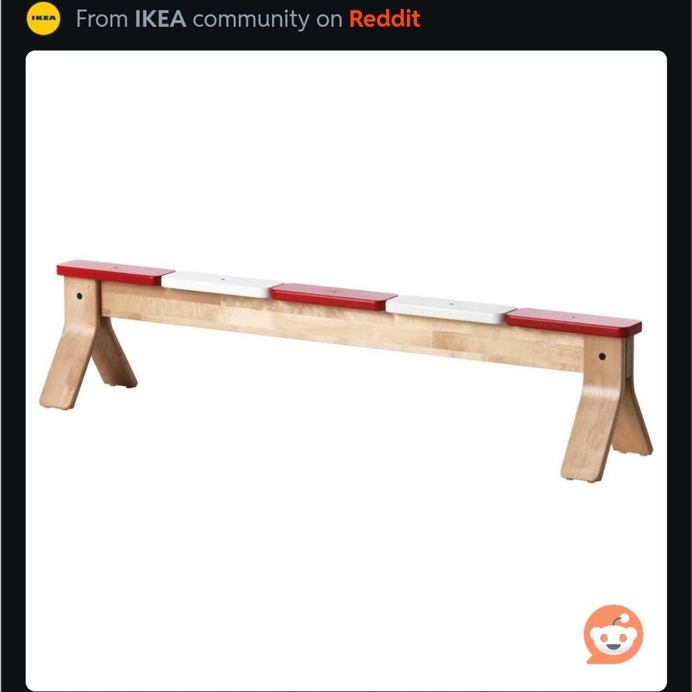IKEA Red and White Wooden Seating
